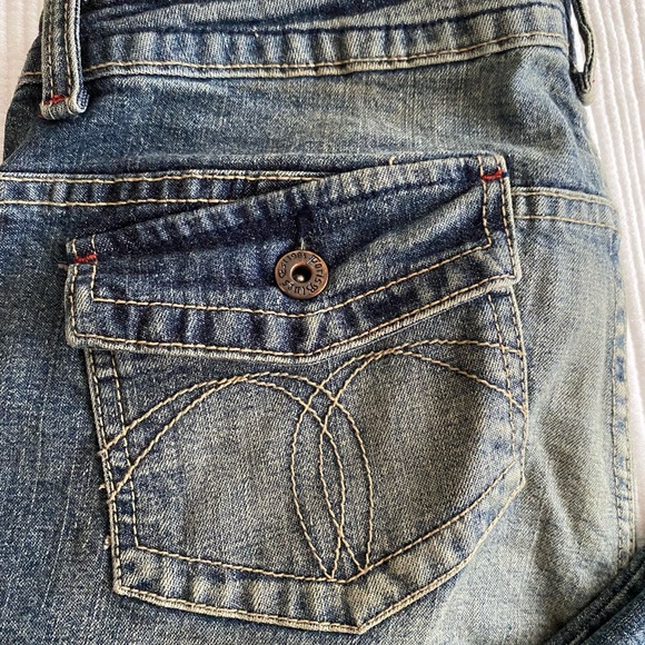 Paris blue woman dirty washed straight leg cropped Jean size 11 Junior - Picture 6 of 13